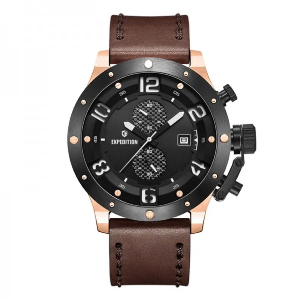 Expedition 6381 Rosegold Black Brown Leather New MCLBRBA1